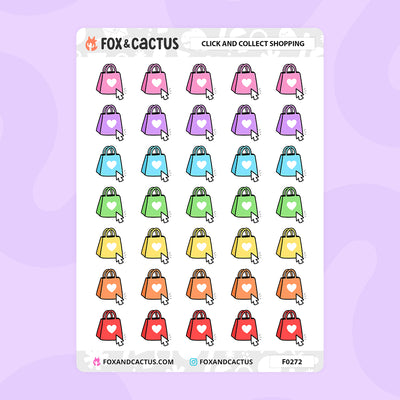 Click and Collect Shopping Stickers by Fox and Cactus