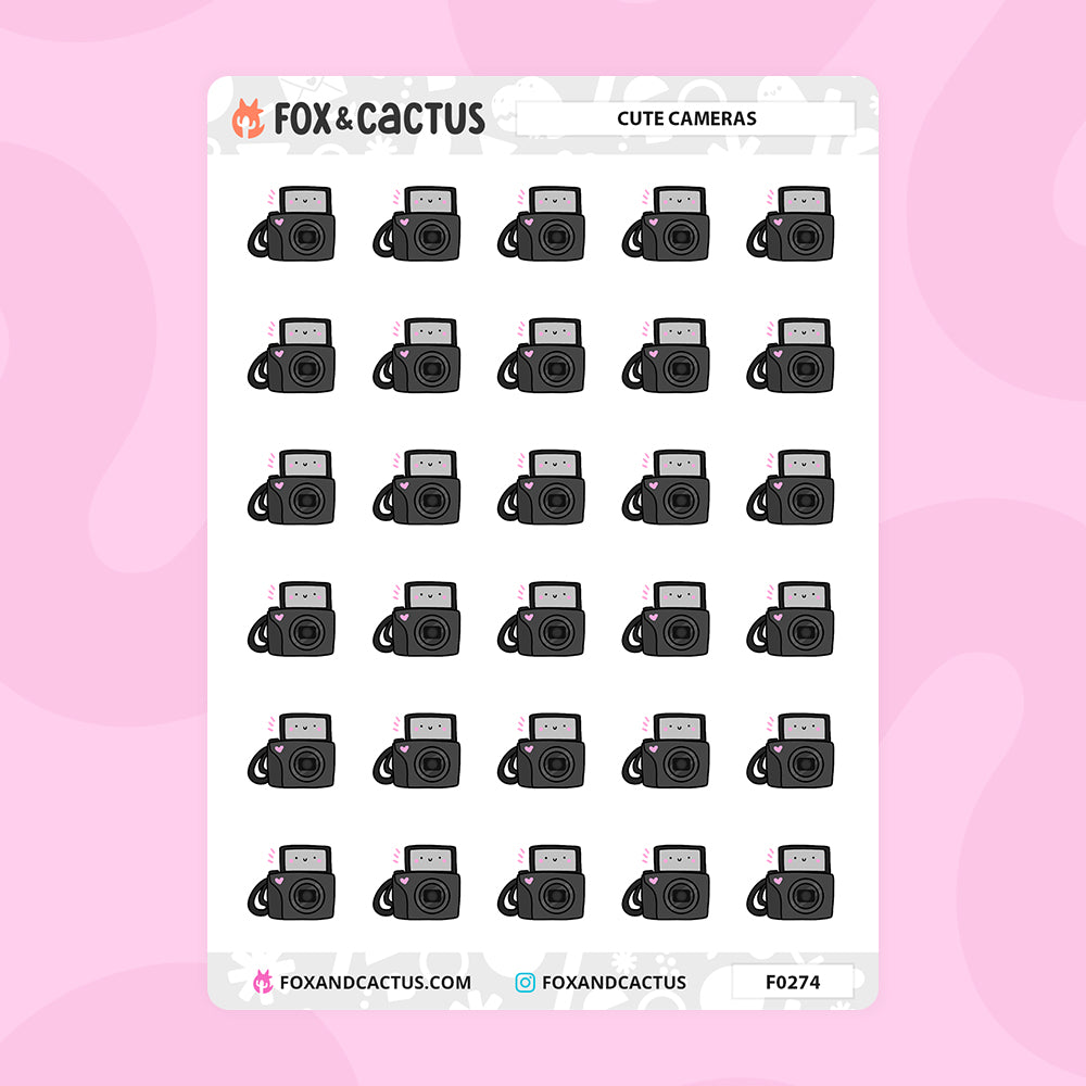 Cute Camera Stickers by Fox and Cactus