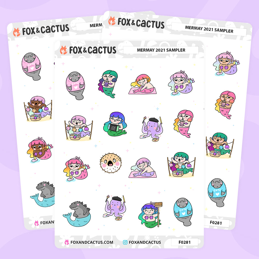#MERMAY 2021 Collection Sampler Sticker Sheet by Fox and Cactus
