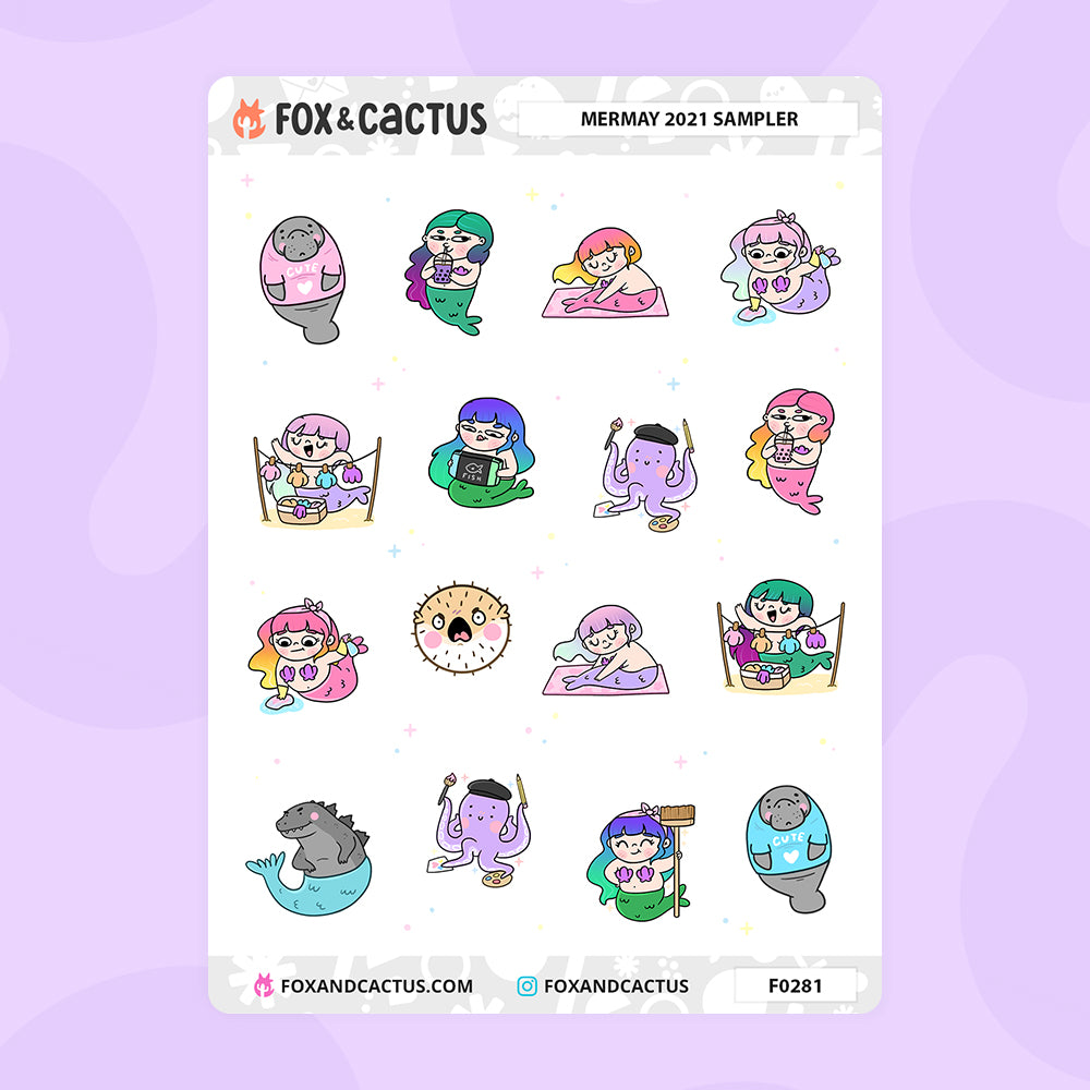 #MERMAY 2021 Collection Sampler Sticker Sheet by Fox and Cactus