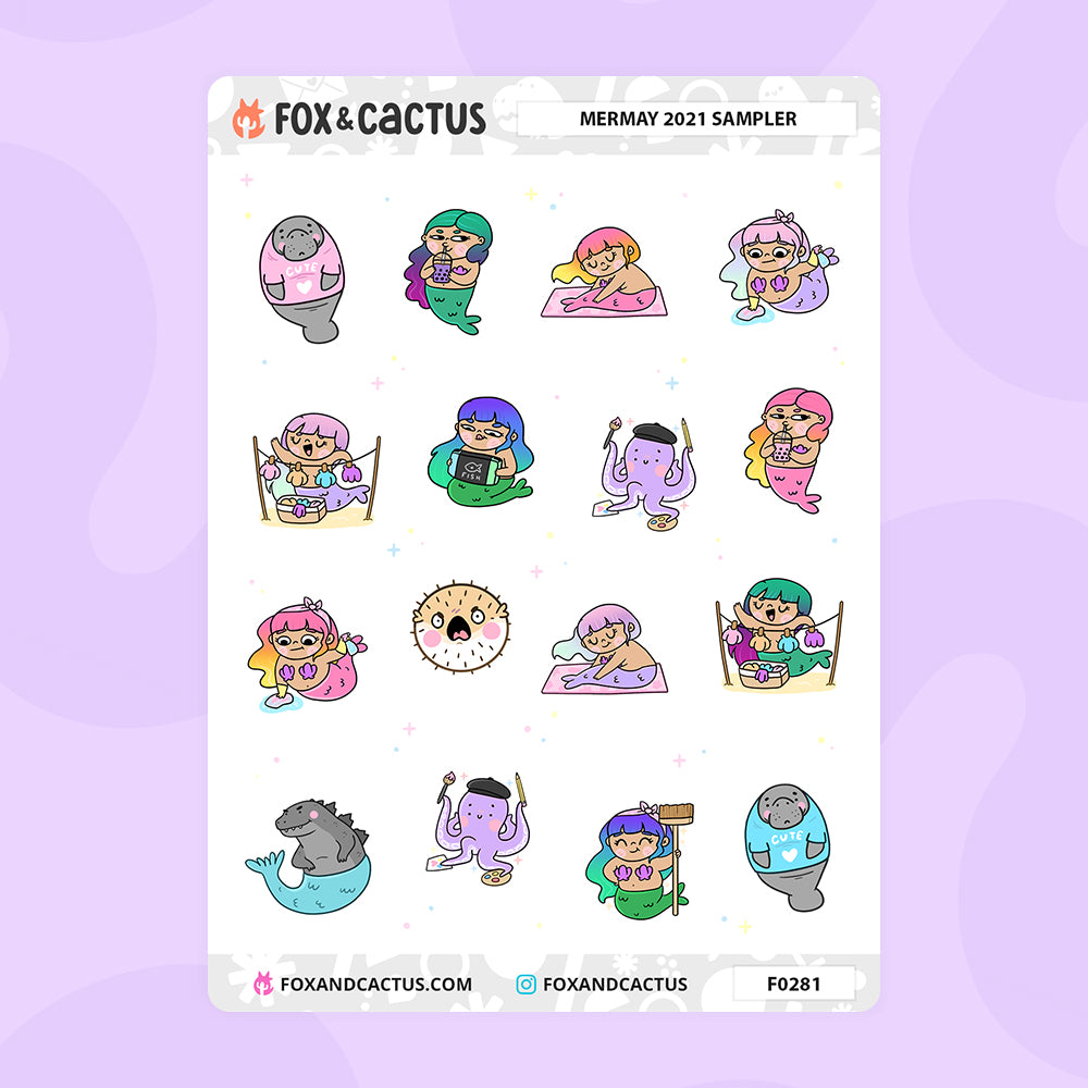 #MERMAY 2021 Collection Sampler Sticker Sheet by Fox and Cactus