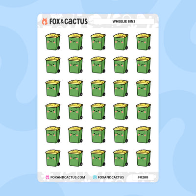 Wheelie Bin Stickers by Fox and Cactus