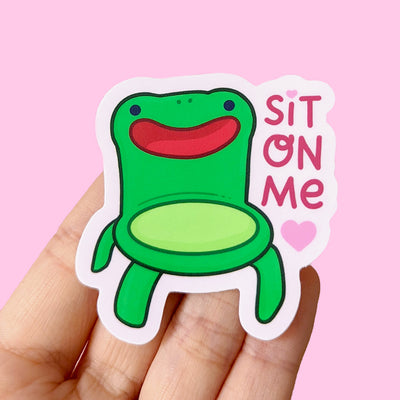 "Sit on me" Froggy Chair Vinyl Die Cut Sticker by Fox and Cactus