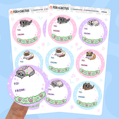 Pastel Christmas Gift Labels (2 SHEETS INCLUDED) by Fox and Cactus