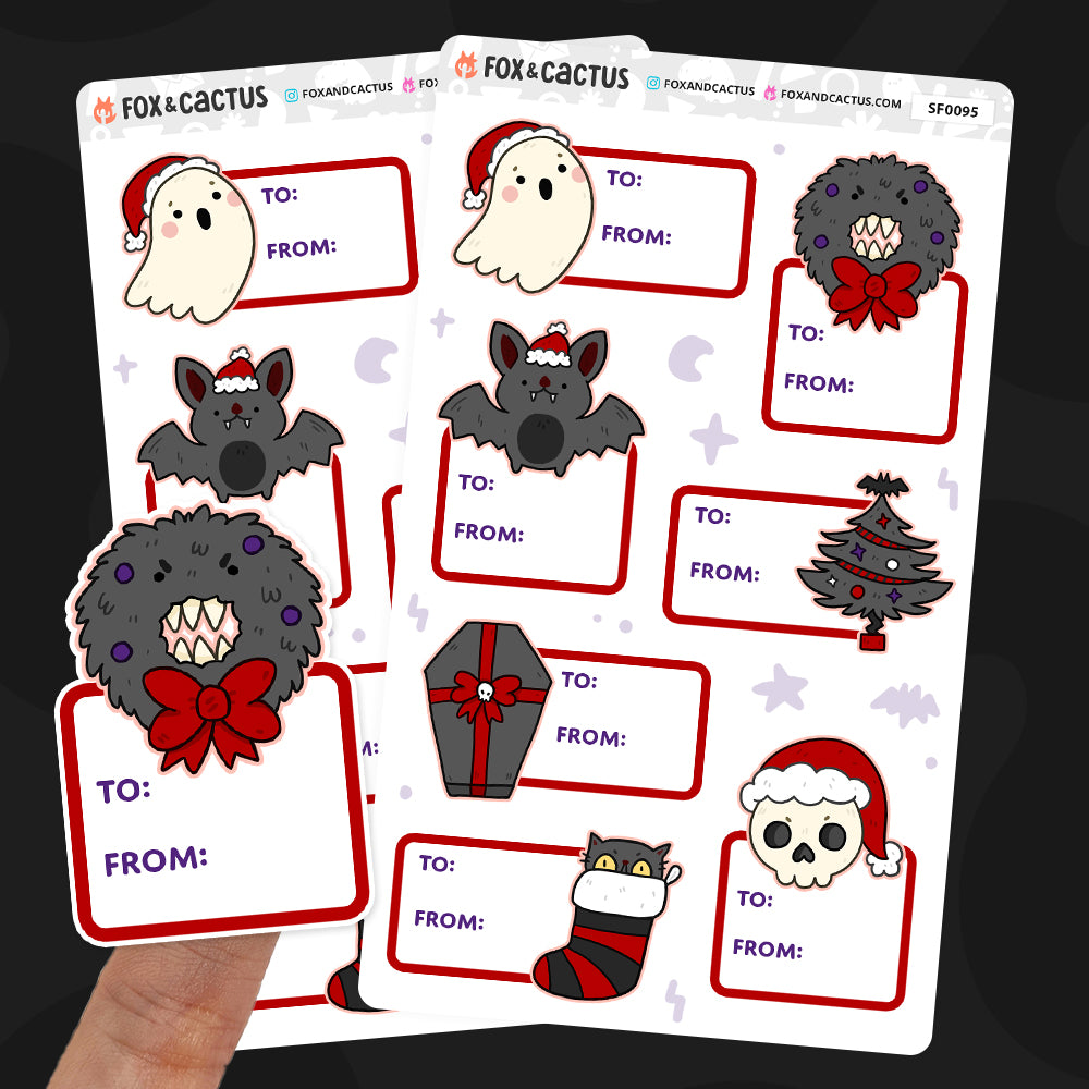Spooky Christmas Gift Labels (2 SHEETS INCLUDED)