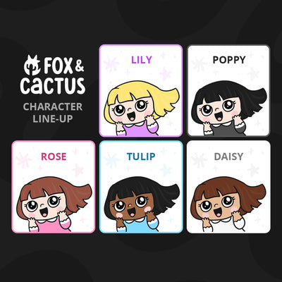 Kawaii Girl with Glasses Emoji Stickers by Fox and Cactus