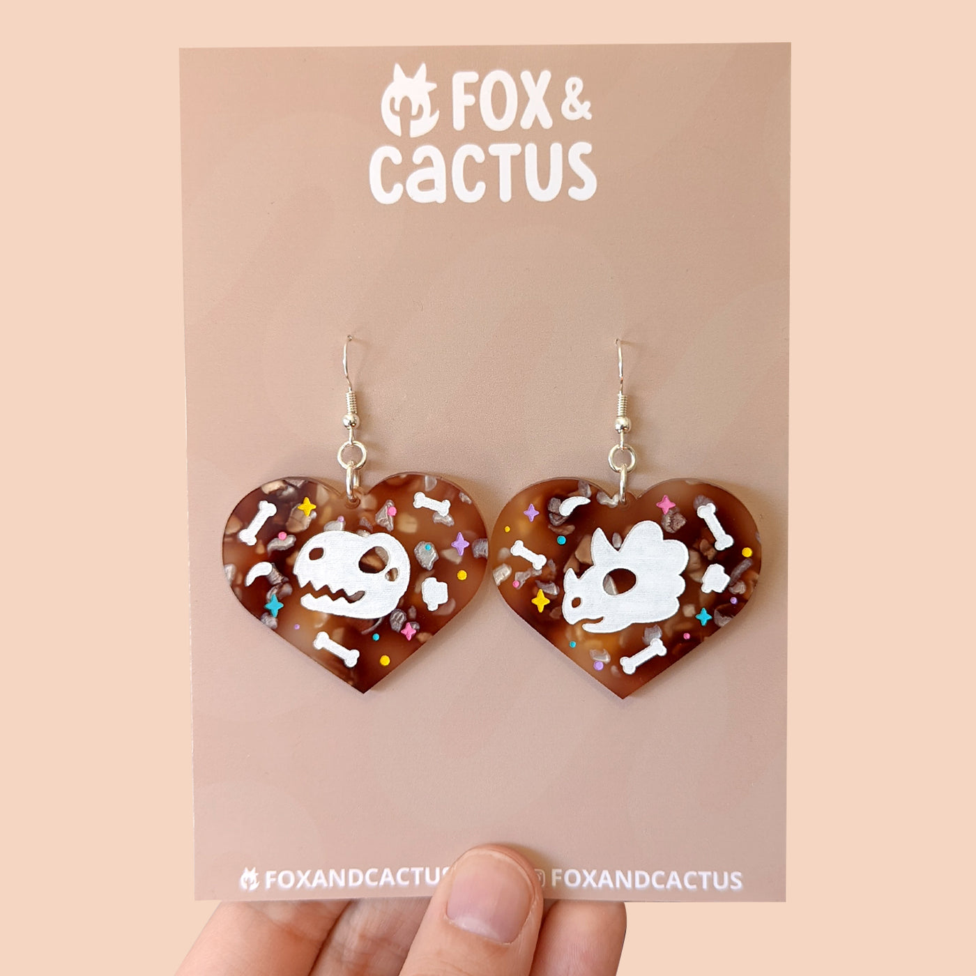 Fossil Heart Dangle Earrings