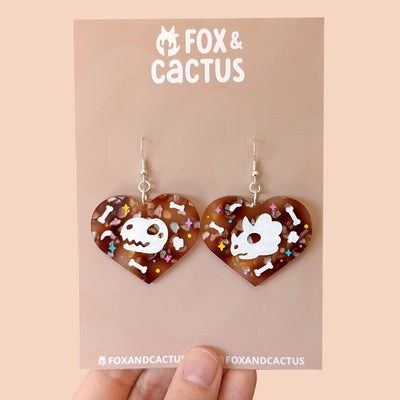 Fossil Heart Dangle Earrings