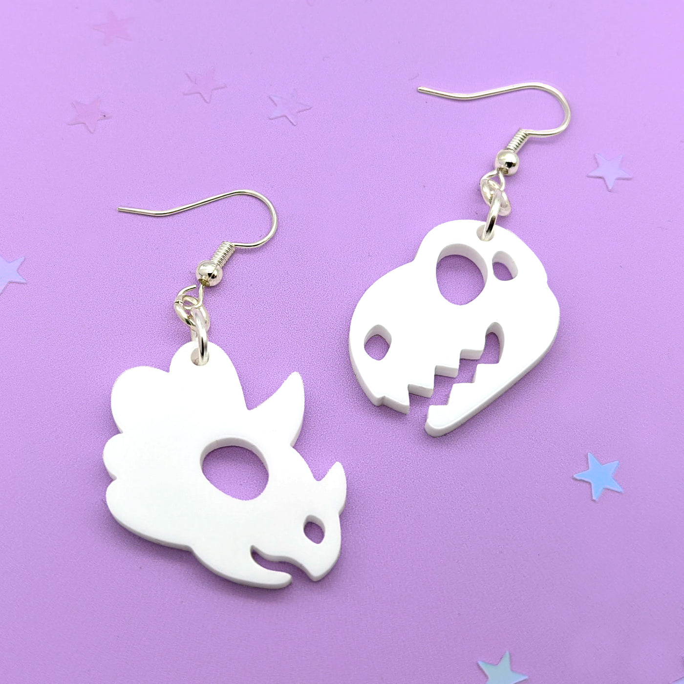 Dinosaur Skull Dangle Earrings