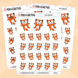 Fox Onesie Kawaii Girl/Guy Stickers by Fox and Cactus