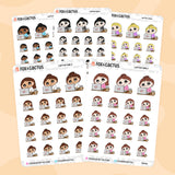 Laptop Kawaii Girl Stickers by Fox and Cactus