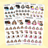 Lazy Party Kawaii Girl Stickers by Fox and Cactus
