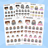 Sick Kawaii Girl Stickers by Fox and Cactus