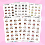 Happy Chef Hat Emoji Kawaii Girl Stickers by Fox and Cactus