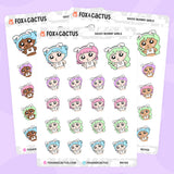 Sassy Bunny Kawaii Girl Stickers by Fox and Cactus