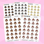 Side Eye Kawaii Girl Stickers by Fox and Cactus