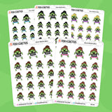 Hulk Kawaii Girl Stickers by Fox and Cactus
