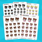 Crying Kawaii Girl Stickers by Fox and Cactus