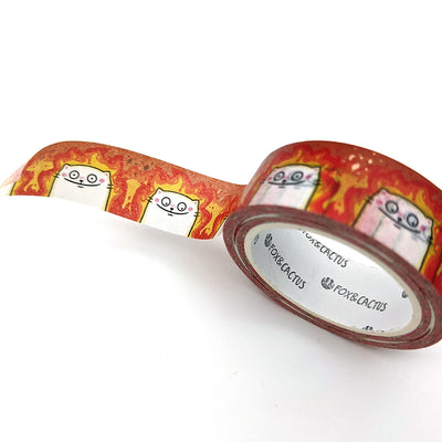 This is Fine Cat Washi Tape (Rose Gold Foil) by Fox and Cactus