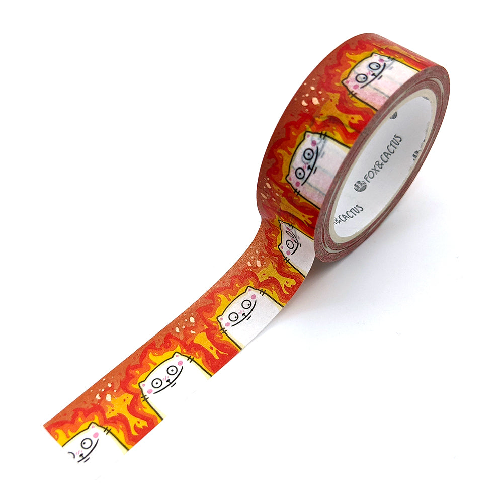 This is Fine Cat Washi Tape (Rose Gold Foil) by Fox and Cactus