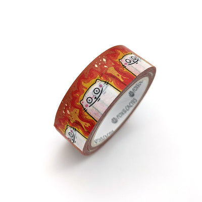 This is Fine Cat Washi Tape (Rose Gold Foil) by Fox and Cactus