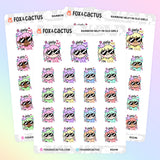 Rainbow Help Me I'm Old Kawaii Girl Stickers by Fox and Cactus