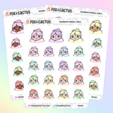 Rainbow Unwell Kawaii Girl Stickers