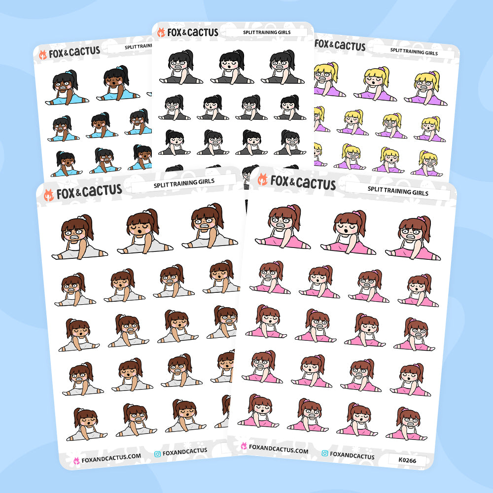 Split Step Sticker Splits Training Kawaii Girl Stickers – Fox and Cactus