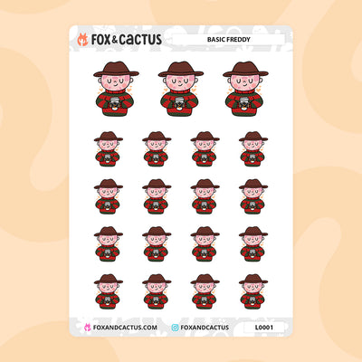 Basic Freddy Stickers by Fox and Cactus