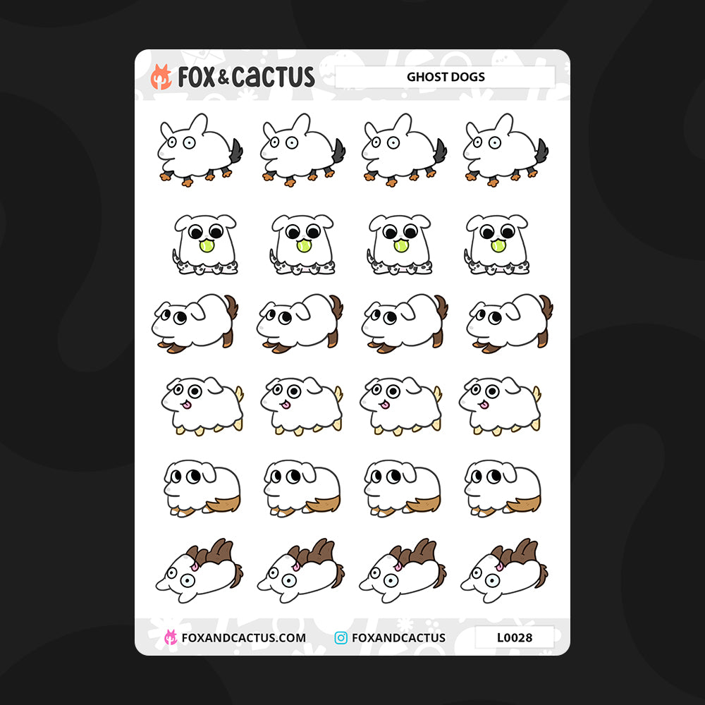 Ghost Dog Stickers by Fox and Cactus