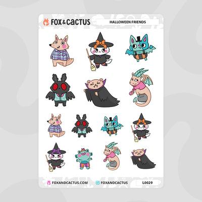 Halloween Friends Stickers by Fox and Cactus