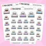 Christmas (Pastel) Movie Kawaii Girl Stickers by Fox and Cactus