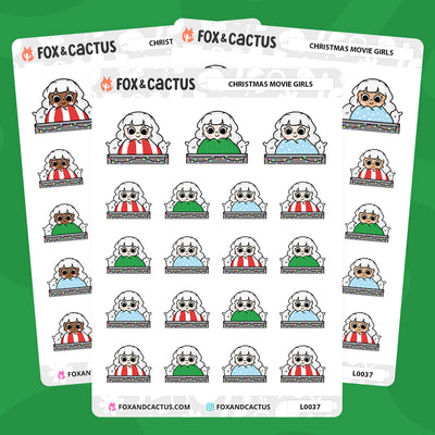 Christmas (Traditional) Movie Kawaii Girl Stickers by Fox and Cactus