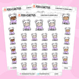 Christmas (Pastel) Planner Kawaii Girl Stickers by Fox and Cactus