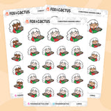Christmas Baking Kawaii Girl Stickers by Fox and Cactus