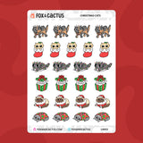 Christmas Cat Stickers by Fox and Cactus