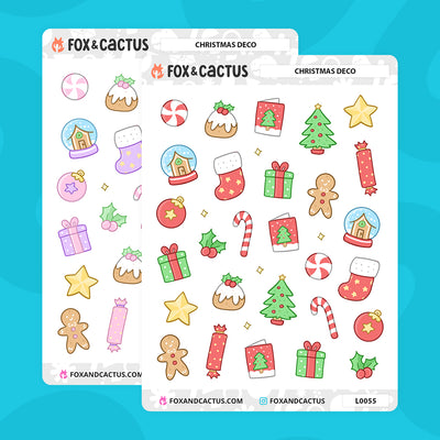 Christmas Deco Stickers by Fox and Cactus
