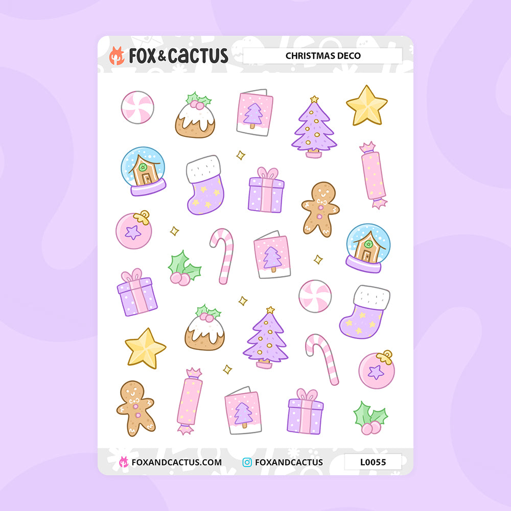 Christmas Deco Stickers by Fox and Cactus