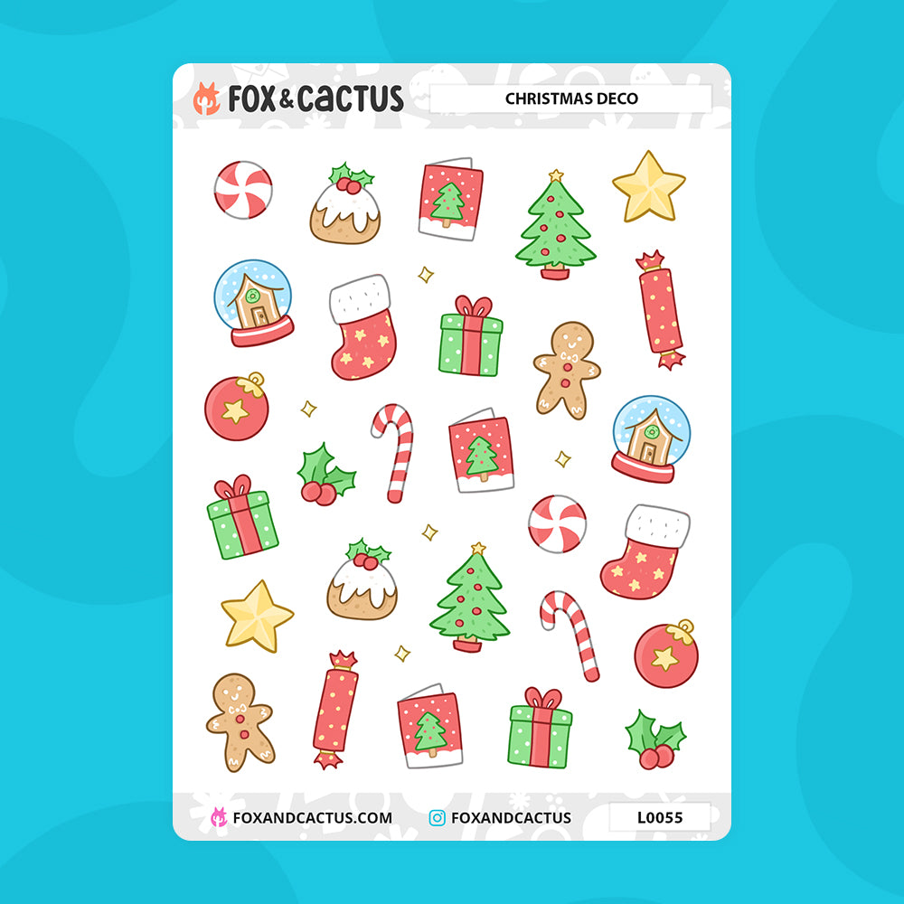 Christmas Deco Stickers by Fox and Cactus