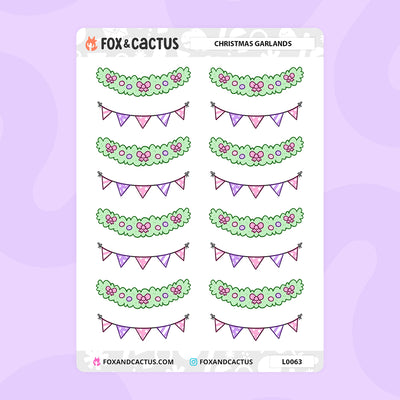 Christmas Garland Stickers by Fox and Cactus
