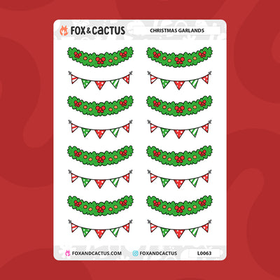 Christmas Garland Stickers by Fox and Cactus