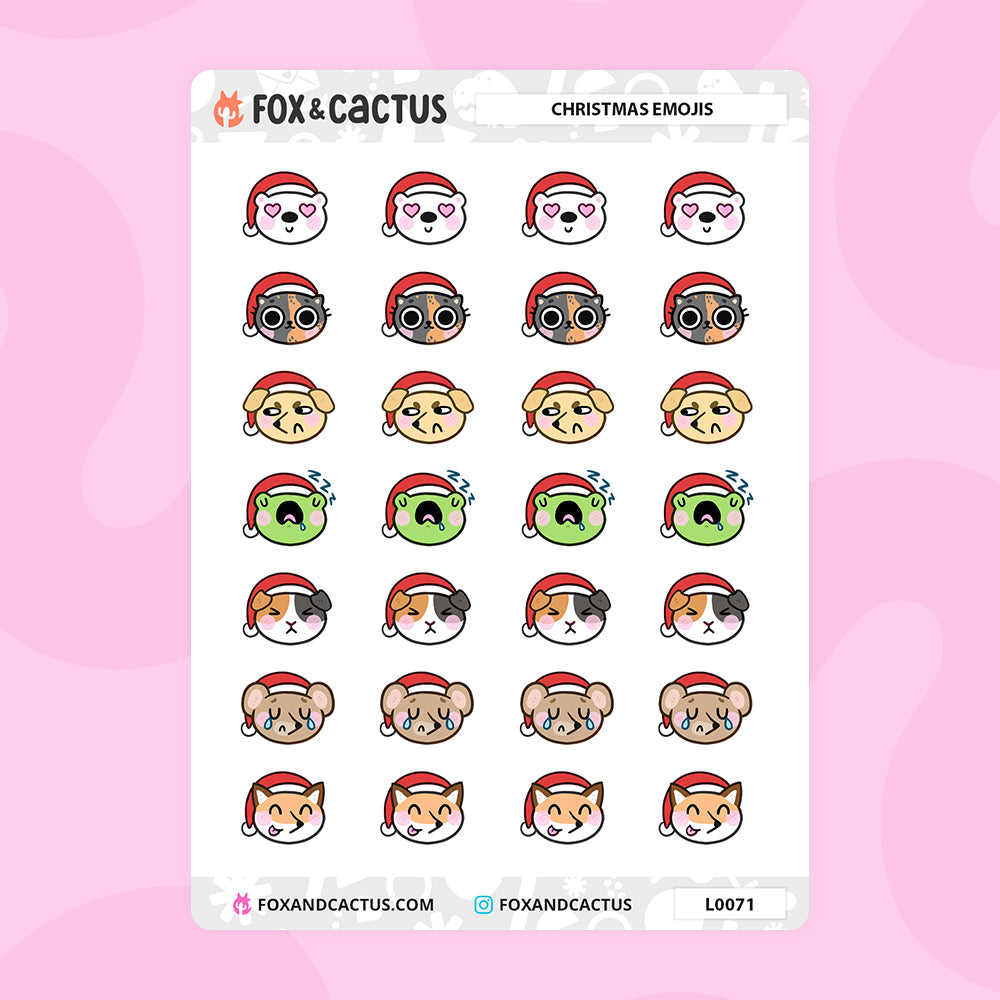 Christmas Emojis Stickers by Fox and Cactus