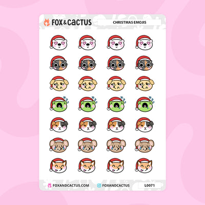 Christmas Emojis Stickers by Fox and Cactus