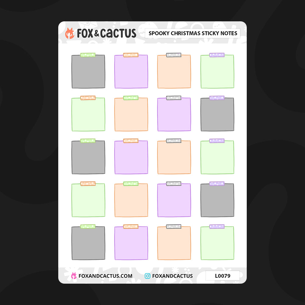 Spooky Christmas Sticky Note Stickers