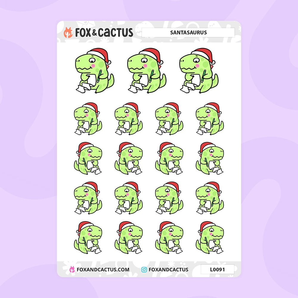Christmas Dino (Santasaur) Stickers