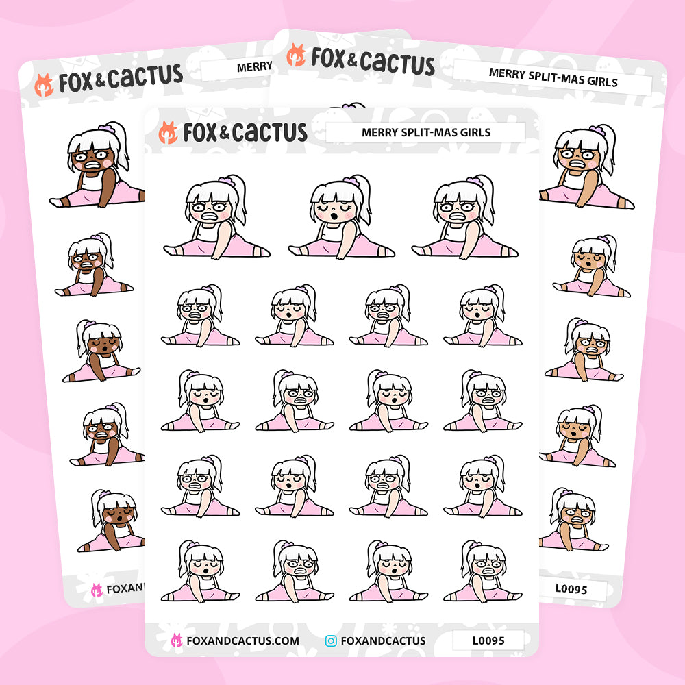 Christmas (Pastel) Split-mas Kawaii Girl Stickers