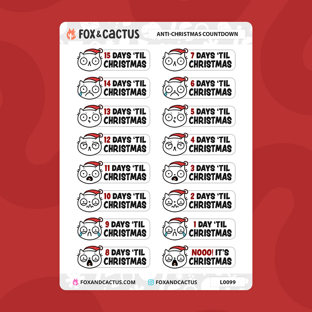 Anti-Christmas Countdown Stickers