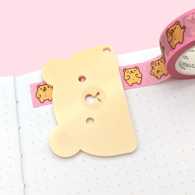 Acrylic Bear (Cream) Washi Cutter