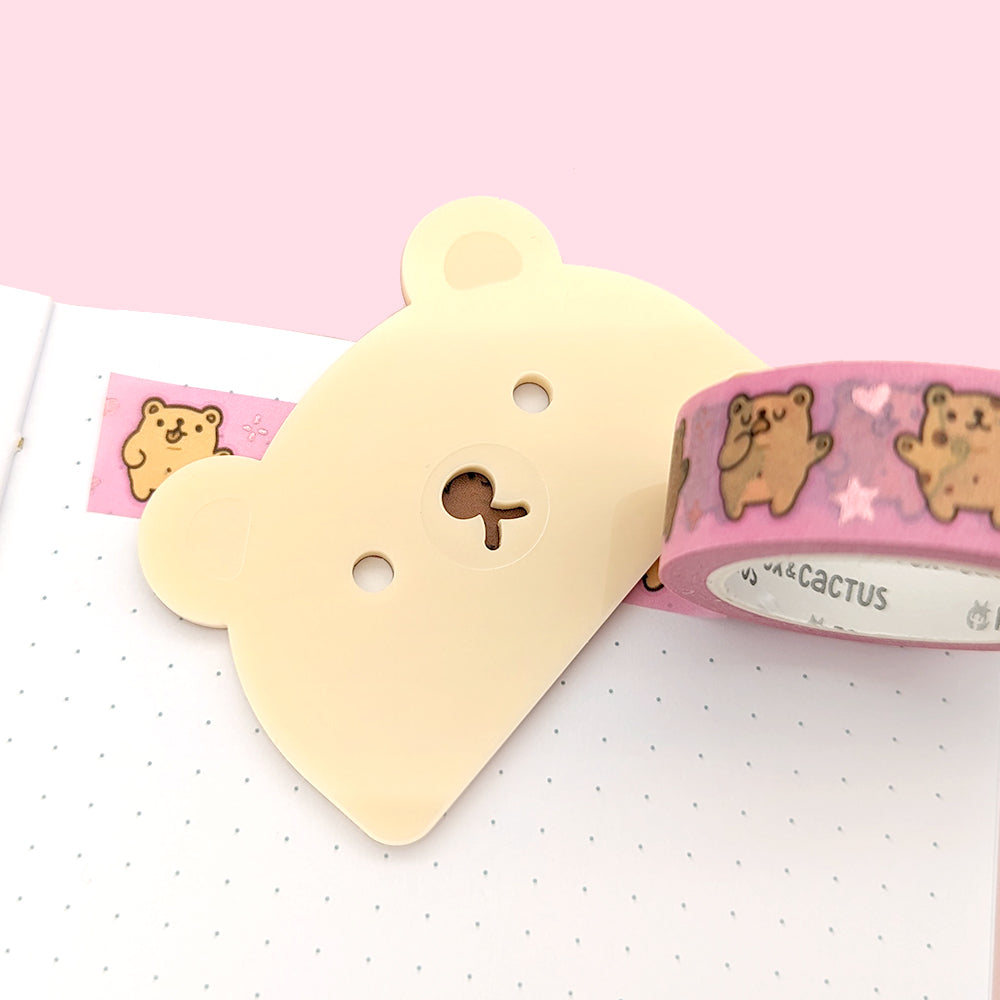 Acrylic Bear (Cream) Washi Cutter