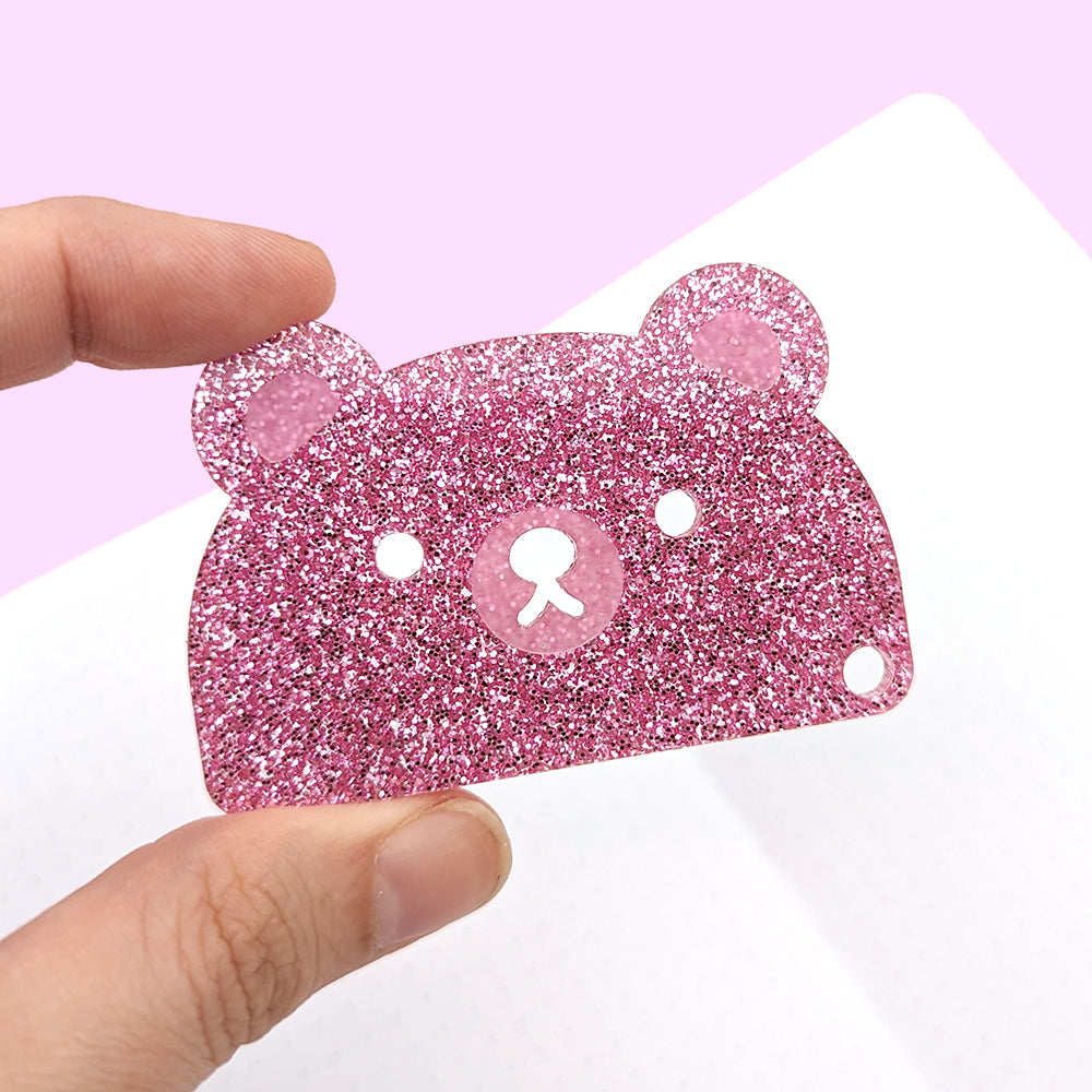 Acrylic Bear (Glitter Pink) Washi Cutter